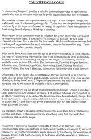 Article, Volunteers of Banyule, 2003