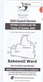 Document - Leaflet, [Bakewell Ward, Banyule Council elections 2020. Election material], 2020