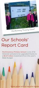 Document - Leaflet, Vicki Ward MP, Our schools' report card, 2021