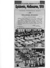 Article - Newspaper Clipping, Epidemic, Melbourne,1919