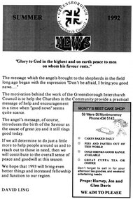 Pamphlet - Newsletter, Greensborough Inter Church Council, Greensborough Interchurch Council News. Summer 1992, 1992