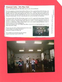 Newspaper Clipping and Photograph, Watsonia Traders Association, Diamond Valley 50's Plus Club, 2003c