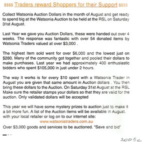 Article - Newspaper Clipping, Watsonia Traders, Traders reward shoppers for their support, 2005_08