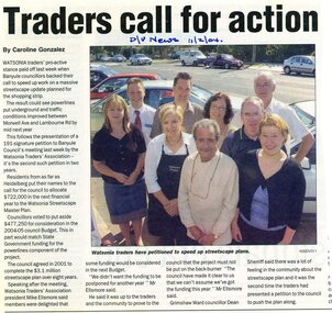 Article - Newspaper Clipping, Diamond Valley News, Traders call for action, 11/02/2004