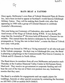 Article, Rats beat a tattoo, 2001