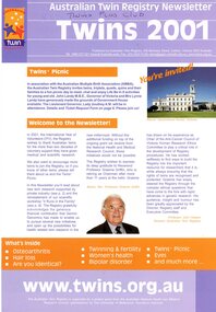 Magazine - Newsletter, Twins 2001: Australian Twin Registry Newsletter, 2001