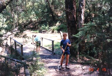 Photograph - Photographs, Carolyn Haas, Janefield Special School: Lyrebird Track clearing 15/02/1990, 15/02/1990