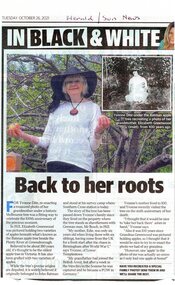 Article - Newspaper Clipping, Herald Sun newspaper, Back to her roots, 26/10/2021