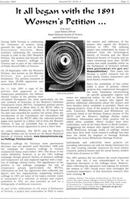 Article - Article, Journal, Vicki Court, It all began with the 1891 Women's Petition..., by Vicki Court, 2008_12