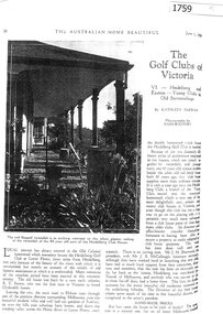 Article - Article, Journal, Kathleen McEwan, The Golf Clubs of Victoria: VI - Heidelberg and Eastern, by Kathleen McEwan, 01/06/ 1929