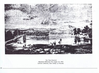 Drawing - Drawing (copy), Illustrated Melbourne Post, Yan Yean Reservoir, 30/08/1862