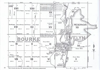 Map, Dianne Edwards, Part of Parish of Yan Yean 1878, 1978