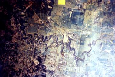 Slide - Photograph, John Ramsdale, Aerial view of Plenty River: Slide 16, 1990s
