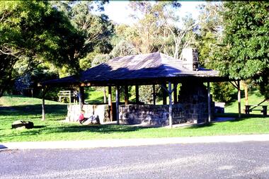 Slide - Photograph, John Ramsdale, Picnic shelter, Pioneer Reserve: Slide 22, 1990s