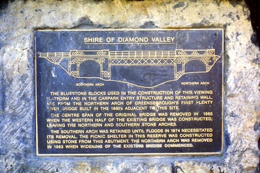 Slide - Photograph, John Ramsdale, Pioneer Reserve plaque: Slide 26, 1990s