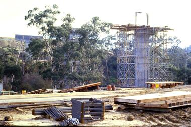 Slide - Photograph, John Ramsdale, Greensborough Bypass under construction: Slide 39, 1990s