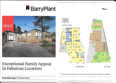 Advertising leaflet, Barry Plant Greensborough, 3 Carinya Road Greensborough, 2019
