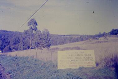 Slide - Photograph, John Ramsdale, Sign - Gorge Road: Slide 76, 1990s
