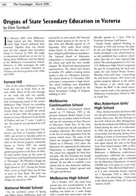 Article - Article, Journal, Glen Turnbull, Origins of state secondary education in Victoria, by Glen Turnbull, March 2006