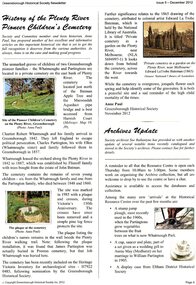 Article, Anne Paul, History of the Plenty River Pioneer Children's Cemetery, by Anne Paul, 2012_12