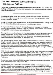Article, Anne Paul, The 1891 women's suffrage petition - the Monster Petition, by Anne Paul, 25/02/2011