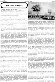 Article - Article, Journal, Genealogical Society of Victoria, 150 years at the 'G': a short history of the MCG, 2003_09