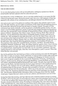 Article - Newspaper Clipping (copy), Melbourne Times, Provincial news: The Bushrangers 1842, 07/05/1842