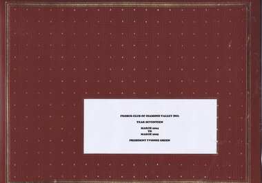 Album - Photograph Album, Probus Club of Diamond Valley, Probus Club of Diamond Valley Inc.: Year 17, March 2004 - March 2005, 2004-2005