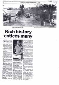 Newspaper - Newspaper Clipping (copy), Valley Views, Rich history entices many, 1992_07