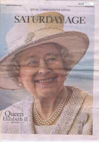 Newspaper, The Age, Queen Elizabeth II - 1926-2022: special commemorative edition, 10/09/2022