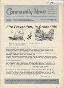 Newsletter, Greenhills and North Greensborough Progress Association, Community News: official journal of the Greenhills and Nth. Greensborough Progress Association. 25th Nov., 1972. Edition No. 9/72, 25/11/1972