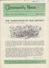 Newsletter, Greenhills and North Greensborough Progress Association, Community News: official journal of the Greenhills and Nth. Greensborough Progress Association. 26th Feb., 1973. Edition No. 1/73, 25/02/1972