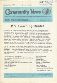 Newsletter, Greenhills and North Greensborough Progress Association, Community News: official journal of the Greenhills and Nth. Greensborough Progress Association. 31st August, 1973. Edition No. 7/73, 31/08/1973