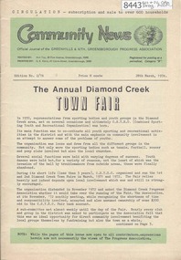 Newsletter, Greenhills and North Greensborough Progress Association, Community News: official journal of the Greenhills and Nth. Greensborough Progress Association. 28th March,1974. Edition No. 2/74, 28/03/1974