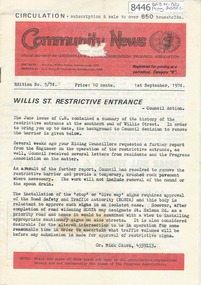 Newsletter, Greenhills and North Greensborough Progress Association, Community News: official journal of the Greenhills and Nth. Greensborough Progress Association.1st September, 1974. Edition No. 5/74, 01/09/1974