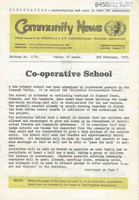 Newsletter, Greenhills and North Greensborough Progress Association, Community News: official journal of the Greenhills and Nth. Greensborough Progress Association.3rd February, 1975. Edition No. 1/75, 03/02/1975