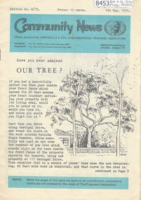 Newsletter, Greenhills and North Greensborough Progress Association, Community News: official journal of the Greenhills and Nth. Greensborough Progress Association. 5th May, 1975. Edition No. 4/75, 05/05/1975