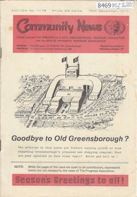 Newsletter, Greenhills and North Greensborough Progress Association, Community News: official journal of the Greenhills and Nth. Greensborough Progress Association and the Apollo Parkways Progress Association.13th December, 1976. Edition No. 11/76, 13/12/1976