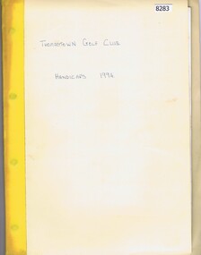 Administrative record - Record Book, Thomastown Golf Club et al, Thomastown Golf Club Handicap books, 1994-1996