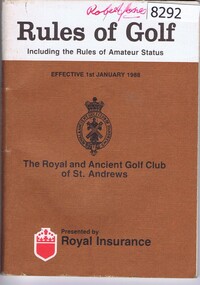 Book, Rules of golf 1988