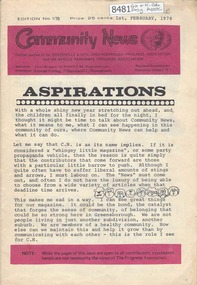 Newsletter, Greenhills and North Greensborough Progress Association, Community News: official journal of the Greenhills and Nth. Greensborough Progress Association and the Apollo Parkways Progress Association.. 1st February, 1978. Edition No. 1/78, 01/02/1978