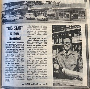 Photograph - Newspaper Clipping - Digital Image, Diamond Valley News, "Big Star" is now licensed, 14/09/1971
