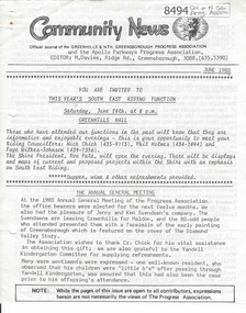 Newsletter, Greenhills and North Greensborough Progress Association, Community News: official journal of the Greenhills and Nth. Greensborough Progress Association and the Apollo Parkways Progress Association. June1980, 6/1980