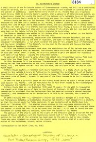 Article - Magazine clipping, Port Phillip Pioneers Group, St.Katherine's Church, 1998