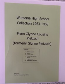 Archive - Folder, Watsonia High School collection 1963-1968 / Glynne Pietzsch, 1963-1968