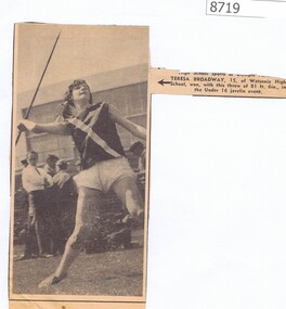 Article - Newspaper Clipping, Diamond Valley News, Teresa Broadway, Watsonia High School [WaHIGH], 1967c