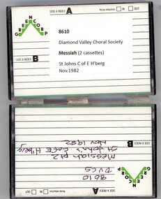 Audio - Audio Cassette, Diamond Valley Choral Society, Messiah, performed by Diamond Valley Choral Society, 1982_11