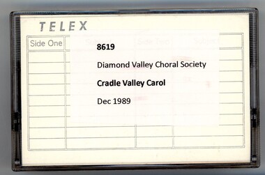 Audio - Audio Cassette, Diamond Valley Choral Society, Cradle Valley Carol, performed by Diamond Valley Choral Society 1989, 1989_12