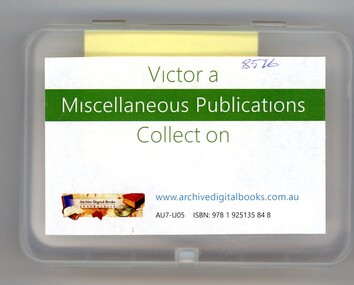 Archive - USB Flash Drive, Archive Digital Books Australasia, Victoria Miscellaneous Publications collection [AU7-VO5], 2014