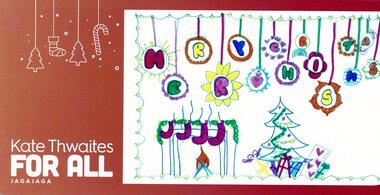 Card - Christmas Card, Kate Thwaites, Christmas card from Kate Thwaites, Federal Member for Jagajaga 2022, 2022